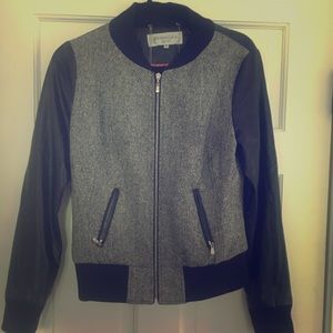 Faux leather and cotton jacket